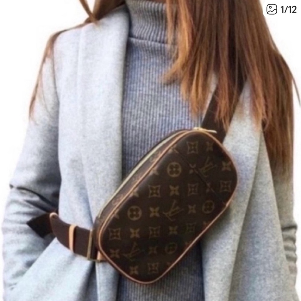Authentic Louis Vuitton gange mini hum bag belt bag crossbody monogram travel
